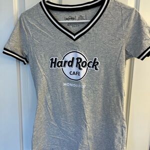 Women’s Hard Rock Cafe Honolulu Gray V-Neck T-Shirt Size Small